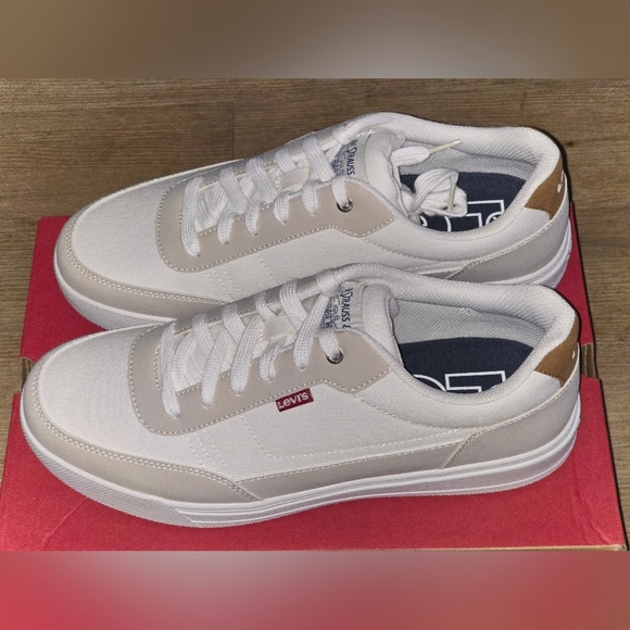 Levi’s Aden White Natural Canvas Sneakers Men’s 11 | NIB - Picture 9 of 14